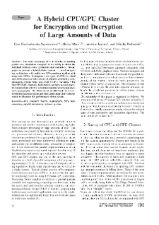 A Hybrid CPU/GPU Cluster for Encryption and Decryption of Large Amounts of Data, Journal of Telecommunications and Information Technology, 2012, nr 3
