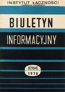 Badania w polu komutacyjnym central typu E-10. Biuletyn Informacyjny, 1976, nr 3 (154)