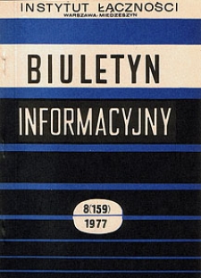 Urządzenie komunikacyjne transmisji danych (wybrane zagadnienia konwersji sygnałów). Biuletyn Informacyjny, 1977, nr 8 (159)