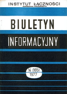 Systemy zwielokrotnienia czasowego w synchronicznej sieci transmisji danych. Biuletyn Informacyjny, 1977, nr 14 (165)