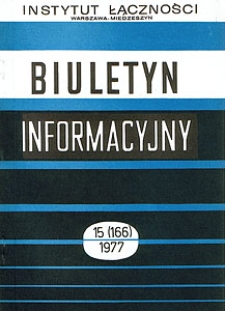 Generacja i rozpływ zainteresowań w ruchu telefonicznym. Biuletyn Informacyjny, 1977, nr 15 (166)