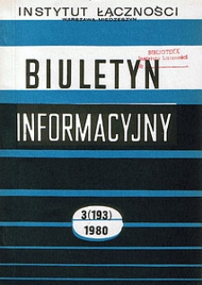 Informacja radiowa dla kierowców - przegląd systemów. Biuletyn Informacyjny, 1980, nr 3 (193)