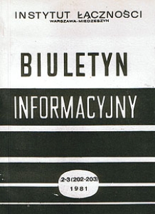 O sterowaniu krajową siecią telefoniczną. Biuletyn Informacyjny, 1981, nr 2-3 (202-203)