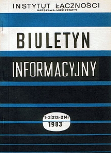 Emisja dodatkowych informacji przez radiofoniczne nadajniki ultrakrótkofalowe. Biuletyn Informacyjny, 1983, nr 1-2 (213-214)