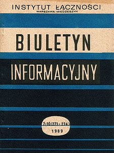 Metodyka planowania sieci telefonicznej według CCITT, na konkretnym przykładzie sieci wielkomiejskiej. Biuletyn Informacyjny, 1989, nr 7-10 (271-274)