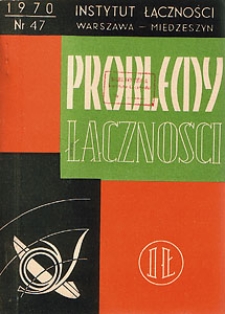 System wieloczęstotliwościowy sygnalizacji rejestrowej (Proponowane rozwiązanie dla polskich central krzyżowych). Problemy Łączności, 1970, nr 47