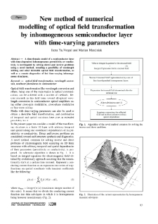 New method of numerical modelling of optical field transformation by inhomogeneous semiconductor layer with time-varying parameters, Journal of Telecommunications and Information Technology, 2000,nr 1,2