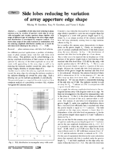 Side lobes reducing by variationof array apperture edge shape, Journal of Telecommunications and Information Technology, 2000,nr 1,2