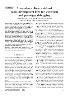 A seamless software defined radio development flow for waveform and prototype debugging, Journal of Telecommunications and Information Technology, 2008, nr 2