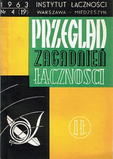 Systemy kablowe telefonii nośnej na krótkie odległości. Przegląd Zagadnień Łączności, 1963, nr 4 (19)