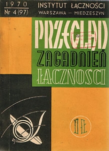 Badanie ruchu w automatycznych sieciach telefonicznych. Przegląd Zagadnień Łączności, 1970, nr 4 (97)