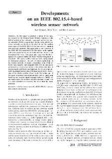 Developments on an IEEE 802.15.4-based wireless sensor network, Journal of Telekommunications and Information Technology, 2008, nr 2