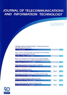 Journal of Telecommunications and Information Technology, 2001, nr 2