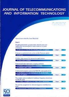 Journal of Telecommunications and Information Technology, 2001, nr 4