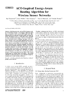 ACO-Inspired Energy-Aware Routing Algorithm for Wireless Sensor Networks, Journal of Telecommunications and Information Technology, 2019, nr 1