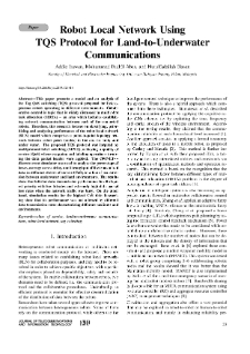 Robot Local Network Using TQS Protocol for Land-to-Underwater Communications, Journal of Telecommunications and Information Technology, 2019, nr 1