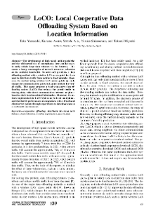 LoCO: Local Cooperative Data Oﬄoading System Based on Location Information, Journal of Telecommunications and Information Technology, 2019, nr 1