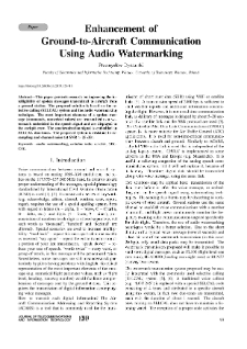 Enhancement of Ground-to-Aircraft Communication Using Audio Watermarking, Journal of Telecommunications and Information Technology, 2019, nr 1