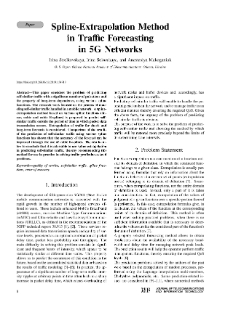 Spline-Extrapolation Method in Traﬃc Forecasting in 5G Networks, Journal of Telecommunications and Information Technology, 2019, nr 3