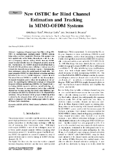New OSTBC for Blind Channel Estimation and Tracking in MIMO-OFDM Systems, Journal of Telecommunications and Information Technology, 2019, nr 3