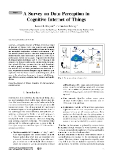 A Survey on Data Perception in Cognitive Internet of Things, Journal of Telecommunications and Information Technology, 2019, nr 3