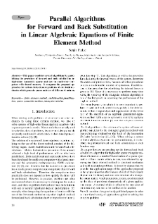 Parallel Algorithms for Forward and Back Substitution in Linear Algebraic Equations of Finite Element Method, Journal of Telecommunications and Information Technology, 2019, nr 4
