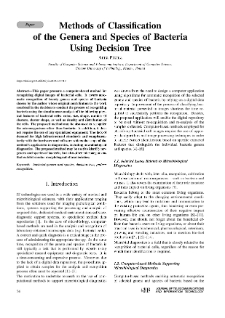 Methods of Classiﬁcation of the Genera and Species of Bacteria Using Decision Tree, Journal of Telecommunications and Information Technology, 2019, nr 4