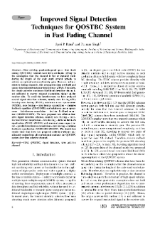 Journal of Telecommunications and Information Technology, Improved Signal Detection Techniques for QOSTBC System in Fast Fading Channel, 2020, nr 1