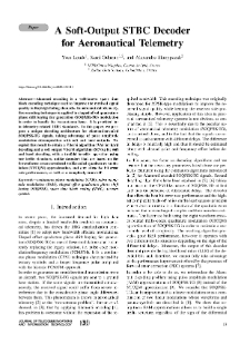 A Soft-Output STBC Decoder for Aeronautical Telemetry, Journal of Telecommunications and Information Technology, 2020, nr 1