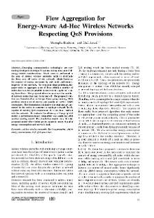 Flow Aggregation for Energy-Aware Ad-Hoc Wireless Networks Respecting QoS Provisions, Journal of Telecommunications and Information Technology, 2020, nr 1