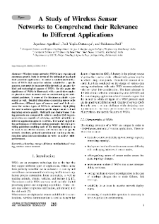 A Study of Wireless Sensor Networks to Comprehend their Relevance to Diﬀerent Applications, Journal of Telecommunications and Information Technology, 2020, nr 2