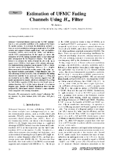 Estimation of UFMC Fading Channels Using H∞ Filter, Journal of Telekommunications and Information Technology, 2020, nr 2