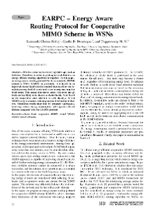 EARPC – Energy Aware Routing Protocol for Cooperative MIMO Scheme in WSNs, Journal of Telecommunications and Information Technology, 2020, nr 3