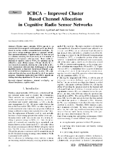 ICBCA – Improved Cluster Based Channel Allocation in Cognitive Radio Sensor Networks, Journal of Telecommunications and Information Technology, 2020, nr 3