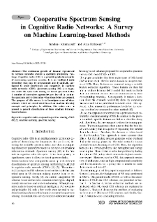 Cooperative Spectrum Sensing in Cognitive Radio Networks: A Survey on Machine Learning-based Methods, Journal of Telecommunications and Information Technology, 2020, nr 3
