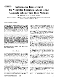 Performance Improvement for Vehicular Communications Using Alamouti Scheme with High Mobility, Journal of Telecommunications and Information Technology, 2020, nr 3
