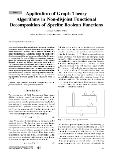 Application of Graph Theory Algorithms in Non-disjoint Functional Decomposition of Speciﬁc Boolean Functions, Journal of Telecommunications and Information Technology, 2020, nr 3