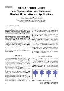 MIMO Antenna Design and Optimization with Enhanced Bandwidth for Wireless Applications, Journal of Telecommunications and Information Technology, 2020, nr 4