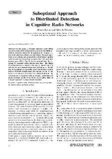 Suboptimal Approach to Distributed Detection in Cognitive Radio Networks, Journal of Telecommunications and Information Technology, 2021, nr 1