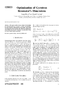 Optimization of Gyrotron Resonator’s Dimensions, Journal of Telecommunications and Information Technology, 2021, nr 1