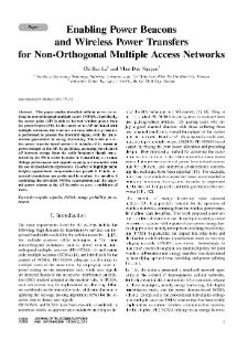 Enabling Power Beacons and Wireless Power Transfers for Non-Orthogonal Multiple Access Networks, Journal of Telecommunications and Information Technology, 2021, nr 3