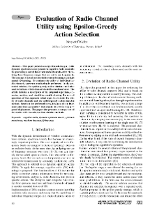 Evaluation of Radio Channel Utility using Epsilon-Greedy Action Selection, Journal of Telecommunications and Information Technology, 2021, nr 3
