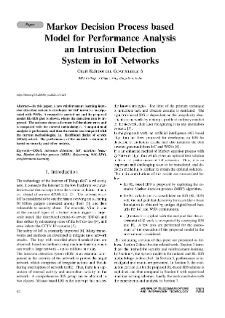 Markov Decision Process based Model for Performance Analysis an Intrusion Detection System in IoT Networks, Journal of Telecommunications and Information Technology, 2021, nr 3