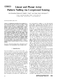 Linear and Planar Array Pattern Nulling via Compressed Sensing, Journal of Telecommunications and Information Technology, 2021, nr 3