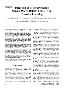 Detection of Monocrystalline Silicon Wafer Defects Using Deep Transfer Learning, Journal of Telecommunications and Information Technology, 2022, nr 1