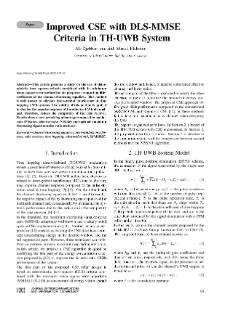 Improved CSE with DLS-MMSE Criteria in TH-UWB System, Journal of Telecommunications and Information Technology, 2022, nr 1