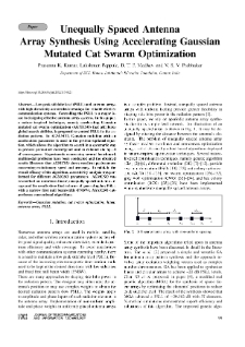 Unequally Spaced Antenna Array Synthesis Using Accelerating Gaussian Mutated Cat Swarm Optimization, Journal of Telecommunications and Information Technology, 2022, nr 1
