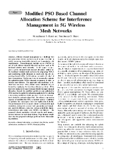 Modified PSO Based Channel Allocation Scheme for Interference Management in 5G Wireless Mesh Networks, Journal of Telecommunications and Information Technology, 2022, nr 2