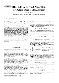 RED-LE: A Revised Algorithm for Active Queue Management, Journal of Telecommunications and Information Technology, 2022, nr 2
