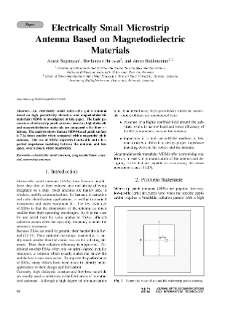 Electrically Small Microstrip Antenna Based on Magnetodielectric Materials, Journal of Telecommunications and Information Technology, 2022, nr 2